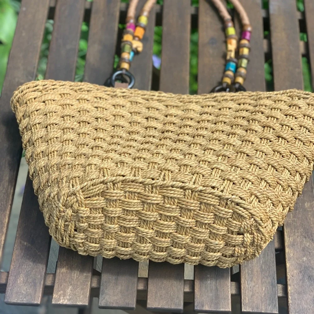 Beautiful Woven Cappelli Bag with 🐈 and Other Decorative Beads